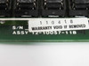 Persyst ASSY 12-10057-11B label close-up showing serial number sticker with 'WARRANTY VOID IF REMOVED' text on PCB edge