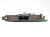 Inter-Tel 520.2300 LSC card bracket end view showing two RJ modular jacks and BUSY and ON-LINE LED indicators