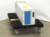 Seagate 94093601 removable hard disk drive storage system front-left angle view on rolling dolly showing blue access door and front panel controls
