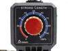 Iwaki EH-C20SH-200R9 stroke length dial close-up showing 0–100% adjustment scale with red knob and Iwaki logo