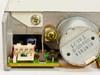 Safronic DS-34A internal view showing Minebea stepper motor T4621, PCB corner, and CN3 power connector