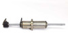 Full assembly view of stainless steel rotation cylinder with fork-end arm positioned at front — showing flange mount and dual shaft rods