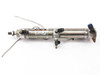 SMC CDM2G32-65-H7BL3 CM2 series pneumatic cylinder – full right-side view showing stainless steel body, push-in fittings, mounting bracket, and rod end