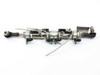 SMC CDM2B32-55 CM2 double acting pneumatic cylinder assembly with rod ends and pneumatic fittings — full unit top view