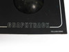 Netstal Graphtrack front panel — close-up of lower-right corner showing GRAPHTRACK nameplate and part number 110.240.9366 with trackball opening