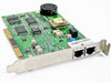 US Robotics Sportster 33.6K ISA modem card 00112506 — top/component side, angled front view showing two RJ-11 ports and onboard speaker