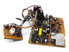 Tektronix 4207 monitor board and power supply PC boards – full view of disassembled components laid out