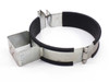 Cherry-Burrell tank bracket clamp – side view showing open clamp band and bracket flanges