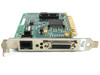 IBM 13H9238 PCI Ethernet Adapter – side angled view showing bracket with RJ-45 port, LED indicator, and AUI DB-15 connector