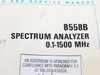 HP 8558B Spectrum Analyzer 0.1-1500 MHz Operating and Service Manual