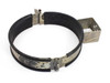 Cherry-Burrell 9-inch tank bracket clamp – side angle view showing surface corrosion and oxidation on metal band