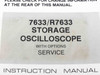 Tektronix 7633/R7633 Storage Oscilloscope With Service Option Instruction Manua