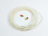 Water cooling tubing and two brass push-in fittings included with the Research Inc 5306-5B infrared lamp assembly, laid out on white background