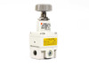 SMC IR1000-N01 Precision Small Regulator – front-left angle view showing SMC label, model number, pressure ratings, and caution label