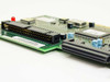 IBM 60H7823 SCSI card – angled close-up of internal 68-pin Wide SCSI and 50-pin Narrow SCSI headers plus red activity LED