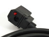 ARO CHL6-024-G coil connector cable – opposite face of DIN connector showing red LED indicator and black push-button rectifier/suppressor
