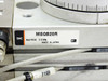 SMC MSQB20R label close-up showing model number, MAX PRESS 0.6 MPa, and MADE IN JAPAN markings with sensor wire routing visible