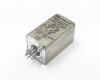Datron 40GBO-2-B-12K relay angled rear view showing label, wiring diagram, pin terminals, and date code 8303