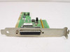 Adaptec AVA-1502AE ISA SCSI card — bracket-end profile view showing 25-pin DB25 female SCSI external port and ISA card edge connector