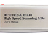 HP E1313 & E1413 High Speed Scanning A/Ds User's Manual – close-up of binder spine label showing title