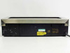 Fisher Isotemp 145 Dry Bath rear panel showing black painted metal with label stickers and minor paint wear