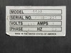 Semiconductor Equipment Corp 4450 rating plate label — Model 4450, Serial No. 4450-1224, 110V, 1A, Single Phase, 60Hz, Made in USA