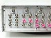 Aydin 3053 rear panel close-up showing Channel 1, 2, and 3 BNC inputs with OUTPUT, TTL, CLK, DATA, RS-232 connectors per channel