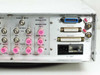 Aydin 3053 rear panel right section showing Channel 4 input, TEST MODULATOR output BNCs, IEEE-488 GPIB (J4), RS-232 (J3), RS-449 (J2), SYS GND, CHAS GND, and AC PWR inlet