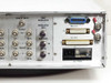 Aydin 3053 rear panel right section showing channel 4 input, test modulator output BNC, IEEE-488 (GPIB) connector, RS-232 DB25, RS-449 DB37, SYS GND, CHAS GND binding posts, and AC power inlet