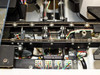 PWS P5NMS internal drive mechanism showing timing belt, pulleys, stepper motors, and wiring harnesses