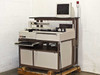 Pacific Western Systems P5NMS semi-automatic wafer prober full system view on pallet with Dell CRT monitor mounted on top shelf