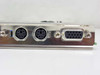 Close-up of dual PS/2 mini-DIN ports and DB-15 VGA or game port on PG4403-04 motherboard I/O bracket