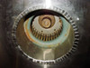 Interior blower fan assembly inside Alliance environmental chamber stainless steel plenum showing rust on fan hub