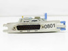 IBM 85F0004 MCA Adapter – bracket end view showing DB25 single-port connector and unit number 0801 sticker