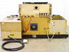 Tegal 803 rear view showing gold-anodized chassis, wiring harnesses, MFC gas plumbing, and heavy-duty power cord