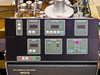 Tegal 803 front control panel close-up showing Volts/Torr, % Flow/MFC, Temperature, Watts, Process, and Wafer Status displays