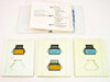 Beckman DU Series 60 operating manual binder open to table of contents, with three software module cartridge trays showing Kinetics and Memory-Pac modules