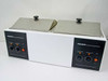 Precision Scientific 188 dual station heated water bath – front view showing both control panels and stainless steel lids