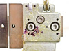 Hollywood Film Company FS-816 – close-up of splicing head mechanism showing hex bolt adjusters and paint wear