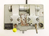 Hollywood Film Company FS-816 16mm hot splicer – top-down view showing full base with rust on splicing block area and yellow knob