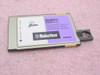 US Robotics XJEM3336 Megahertz 33.6 PCMCIA Modem Ethernet card – top label view with XJACK connector extended