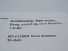 HP Mass Memory Module Installation, Operation, Programming, Service Guide