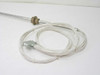 Vacuum chamber feedthrough full assembly — alternate view showing rod, ceramic or PTFE flange fitting, wire harness coiled, and Mini D connector