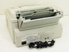 Panasonic KX-FL511 fax machine – rear view showing AC power inlet, power cord, rating label, and open document feeder tray