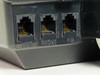 Hypercom T7P-T rear port panel showing LINE, PHONE, and PIN RJ-style communication ports