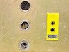 Rear panel close-up showing three multi-pin circular connectors and yellow Chromel/Alumel thermocouple terminal block