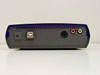Iomega 30799800 External CD-RW Drive full rear panel view showing USB Type-B, S-Video, and RCA audio connectors