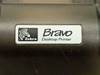 Zebra Bravo Desktop Printer close-up of nameplate label reading Zebra Bravo Desktop Printer