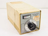 HP 5253B Frequency Converter front panel view with large 50-500 MC dial, meter indicator, BNC input, and Calibration Not Required sticker, original box behind