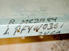 Hand-written inventory markings on sheet metal duct surface reading project reference numbers and dimension notation